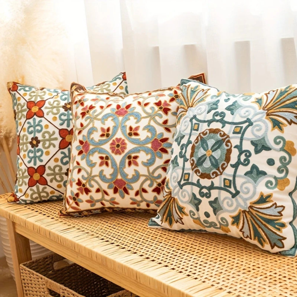 Aurae Embroidered Vintage Cushion Cover
