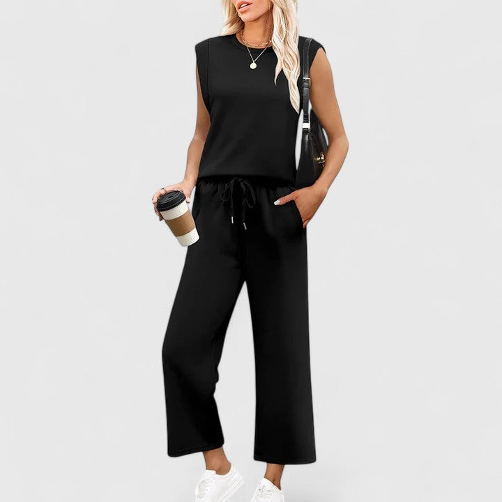 Ava | Women's Elegant Two-Piece Set with Wide-Leg Pants