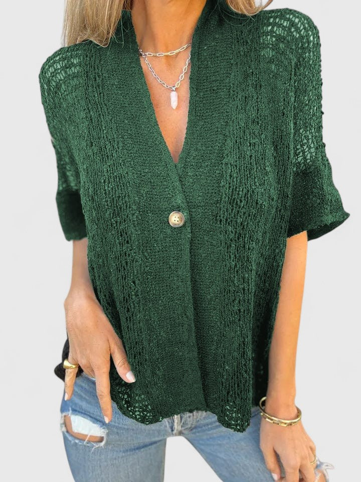 Clara | Women's Open Stitch Knit Shirt