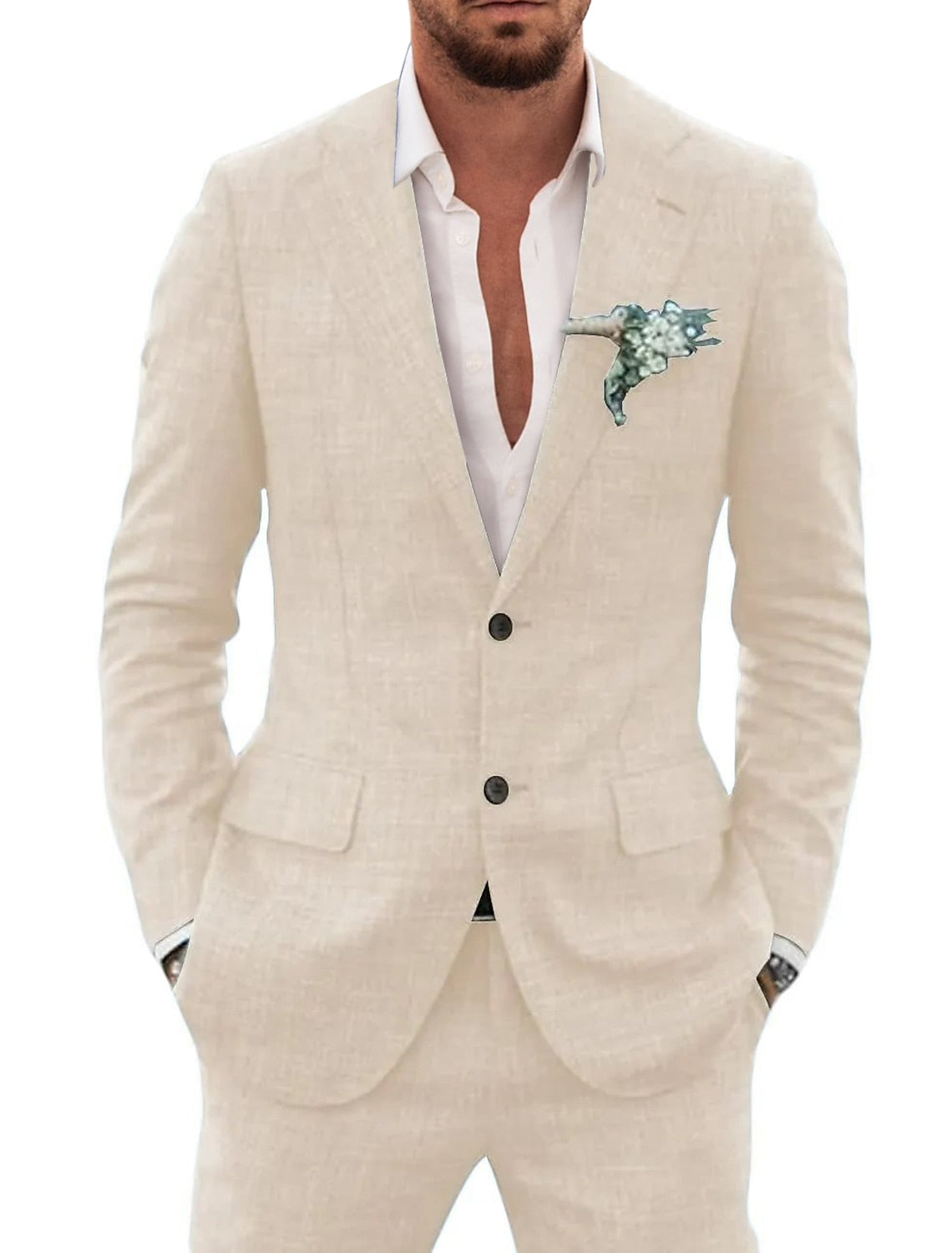 Ethan | Men's Linen Suit with Notch Lapel