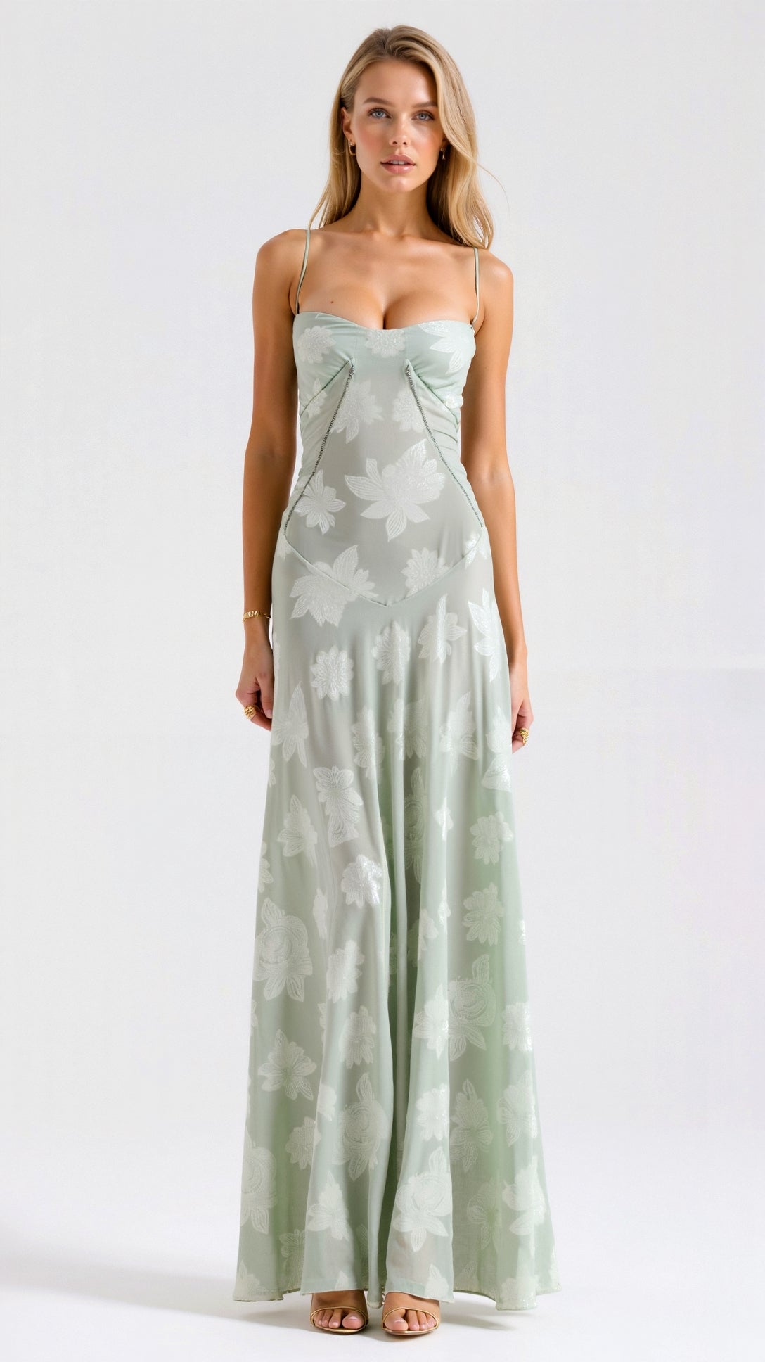 Lauren | Stylish Floral Bustier Maxi Dress