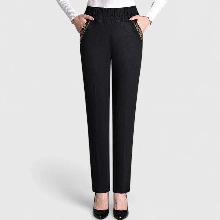 Fiona | Women's Plush-Lined Straight Leg Pants