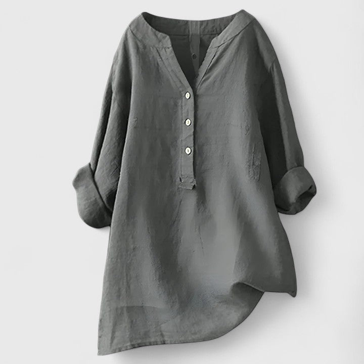 Lara | Women's Lightweight V-Notch Button-Front Shirt