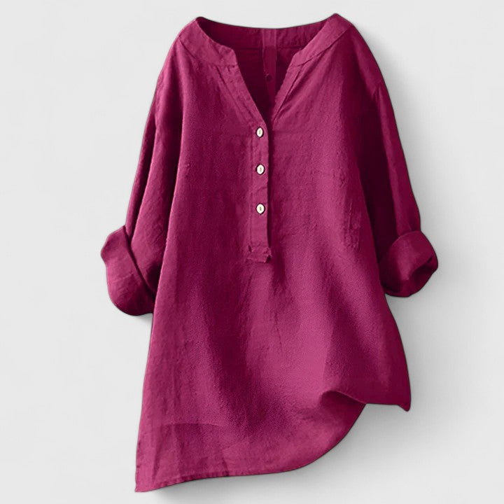 Lara | Women's Lightweight V-Notch Button-Front Shirt