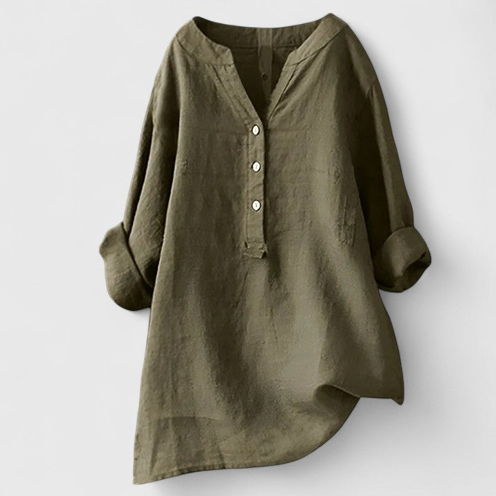 Lara | Women's Lightweight V-Notch Button-Front Shirt