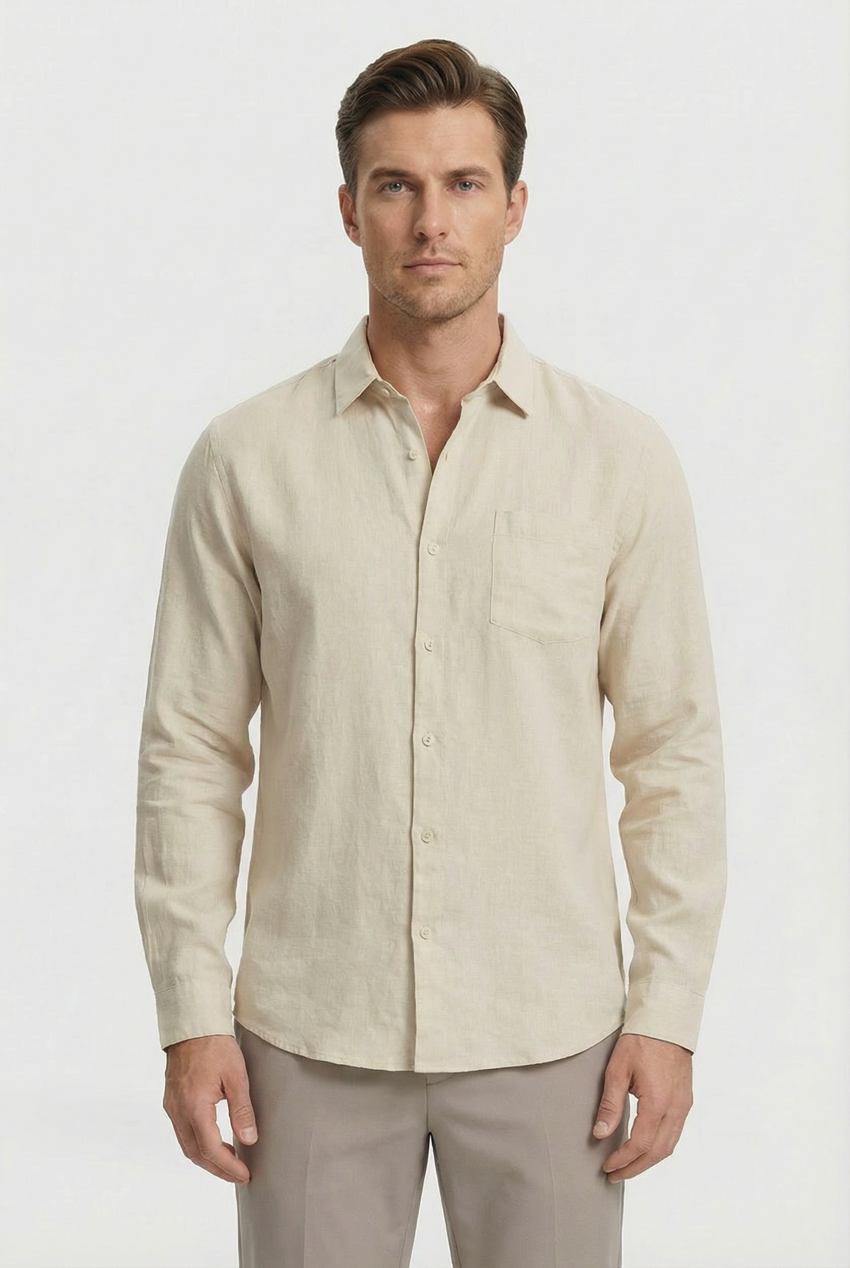 Jonathan | Men's Linen Long Sleeve Relaxed Shirt