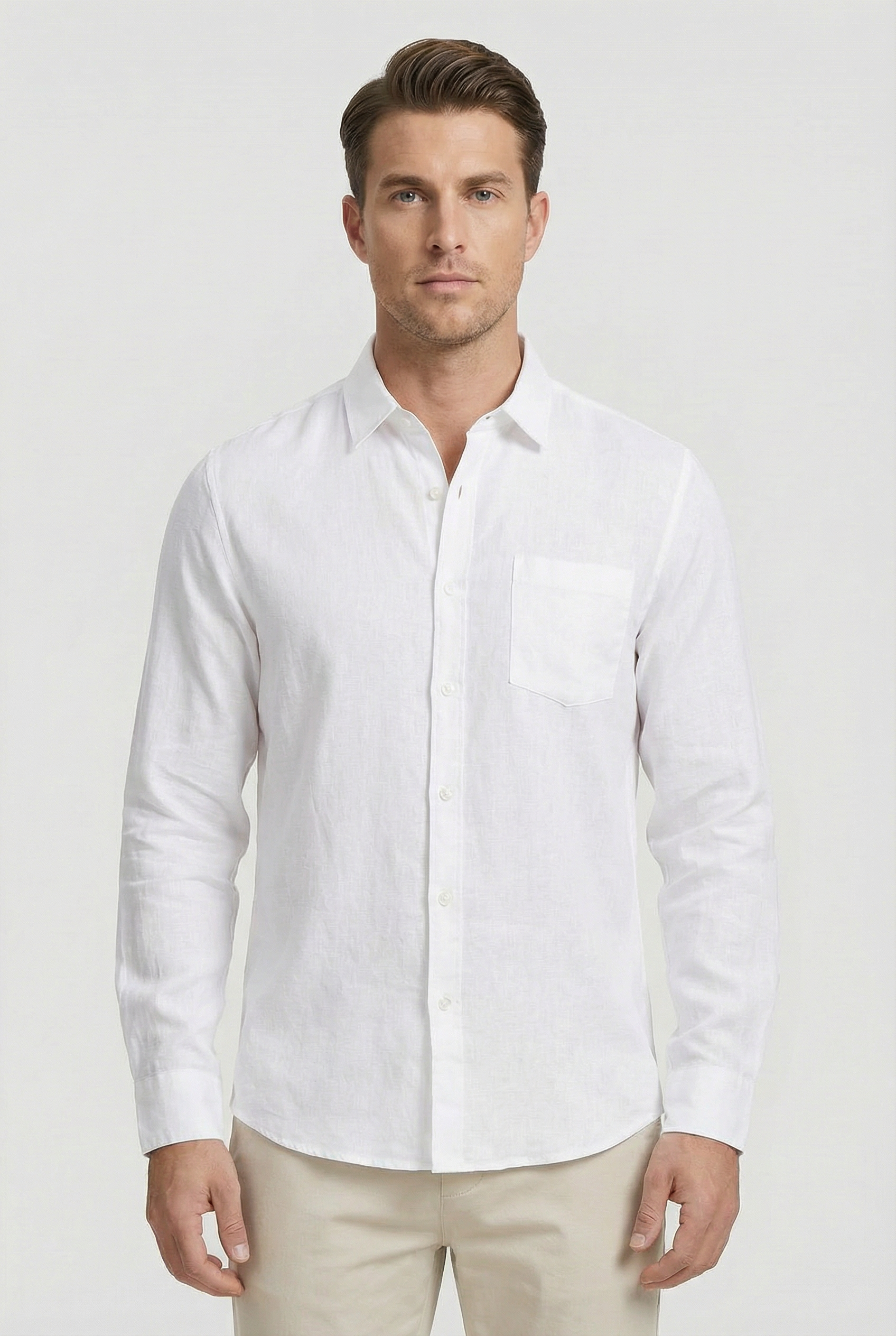 Jonathan | Men's Linen Long Sleeve Relaxed Shirt