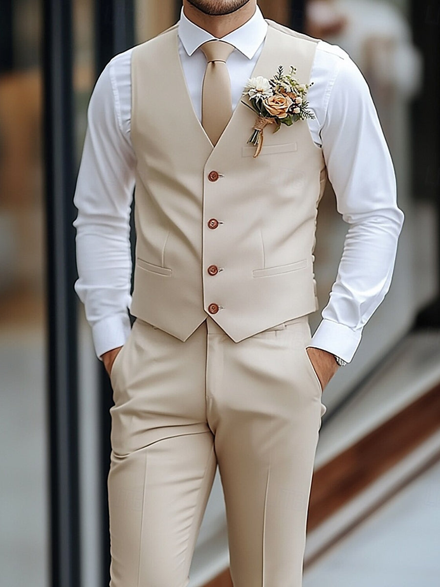 Mark | Men's Suit V-Neck Waistcoat Set in Polyester