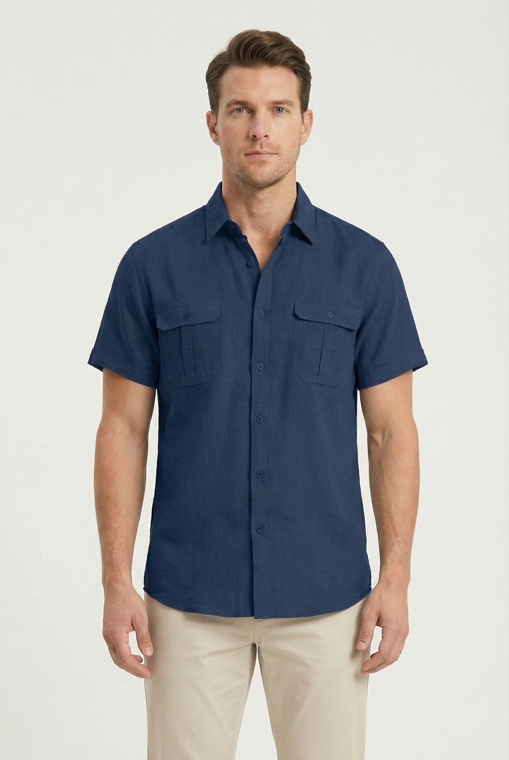 Blake | Men's Casual Cotton-Linen Short-Sleeved Shirt