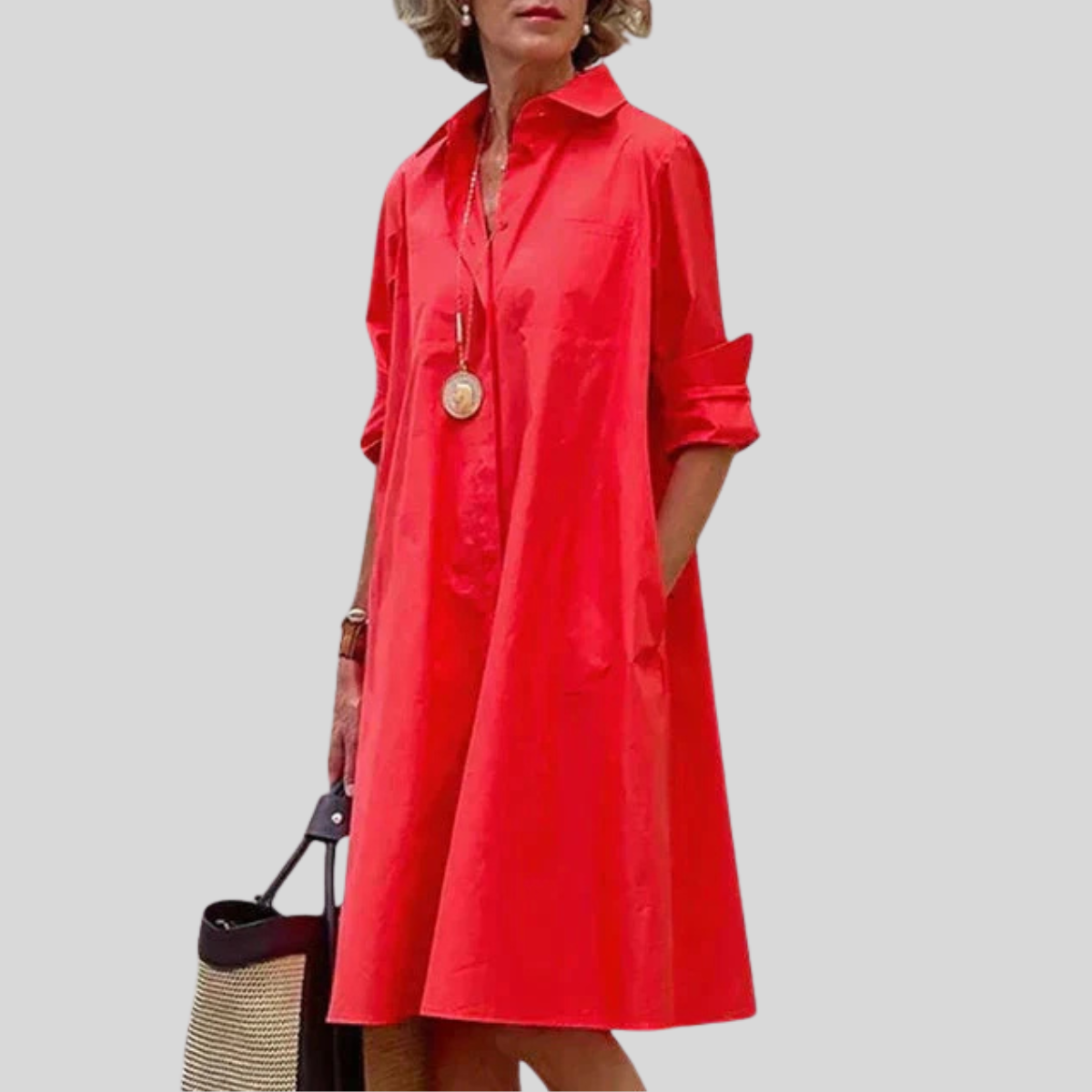 Paige | Women's Casual Knee-Length Dress with Pockets