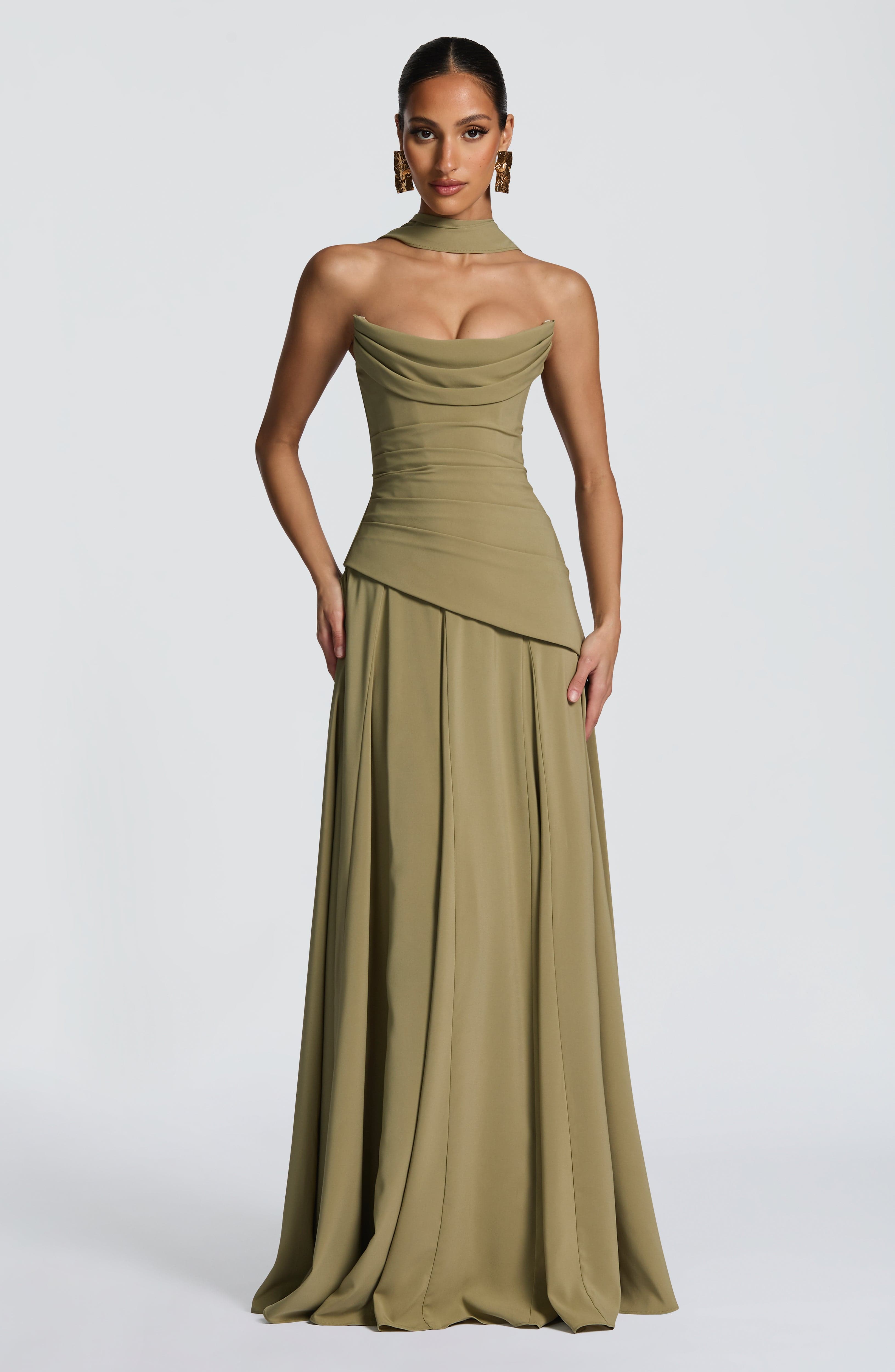 Sophia | Women's Satin Strapless Maxi Evening Dress