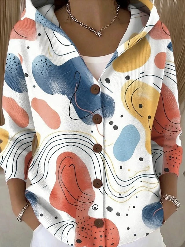 Yvaine | Elegant Button Hooded Sweater