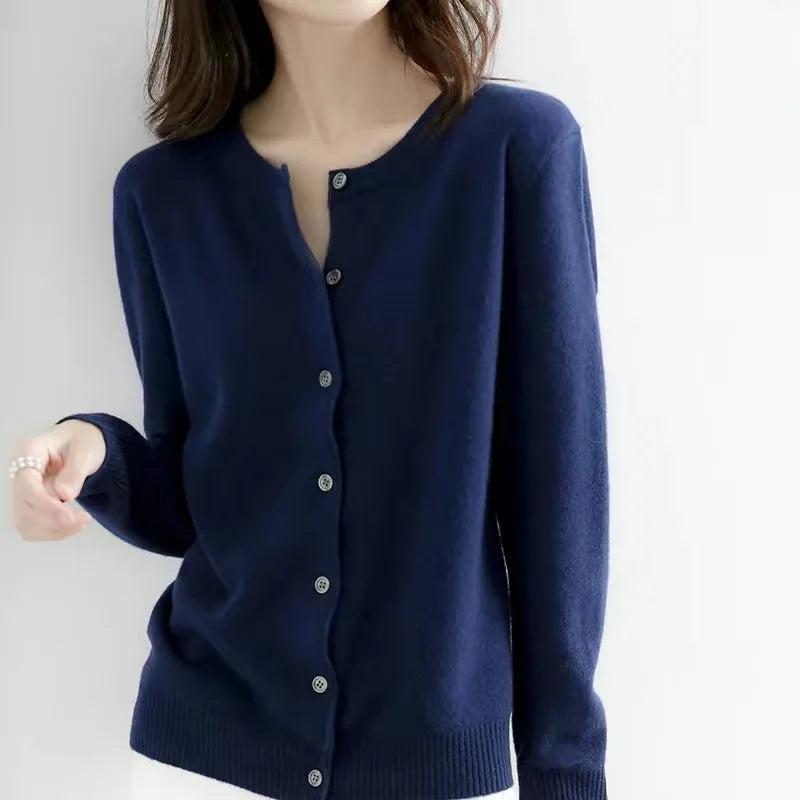 Cardigan Women - Knit Soft O-Neck Cardigan
