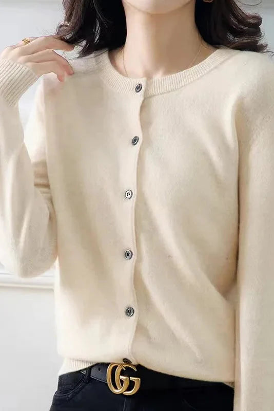 Cardigan Women - Knit Soft O-Neck Cardigan