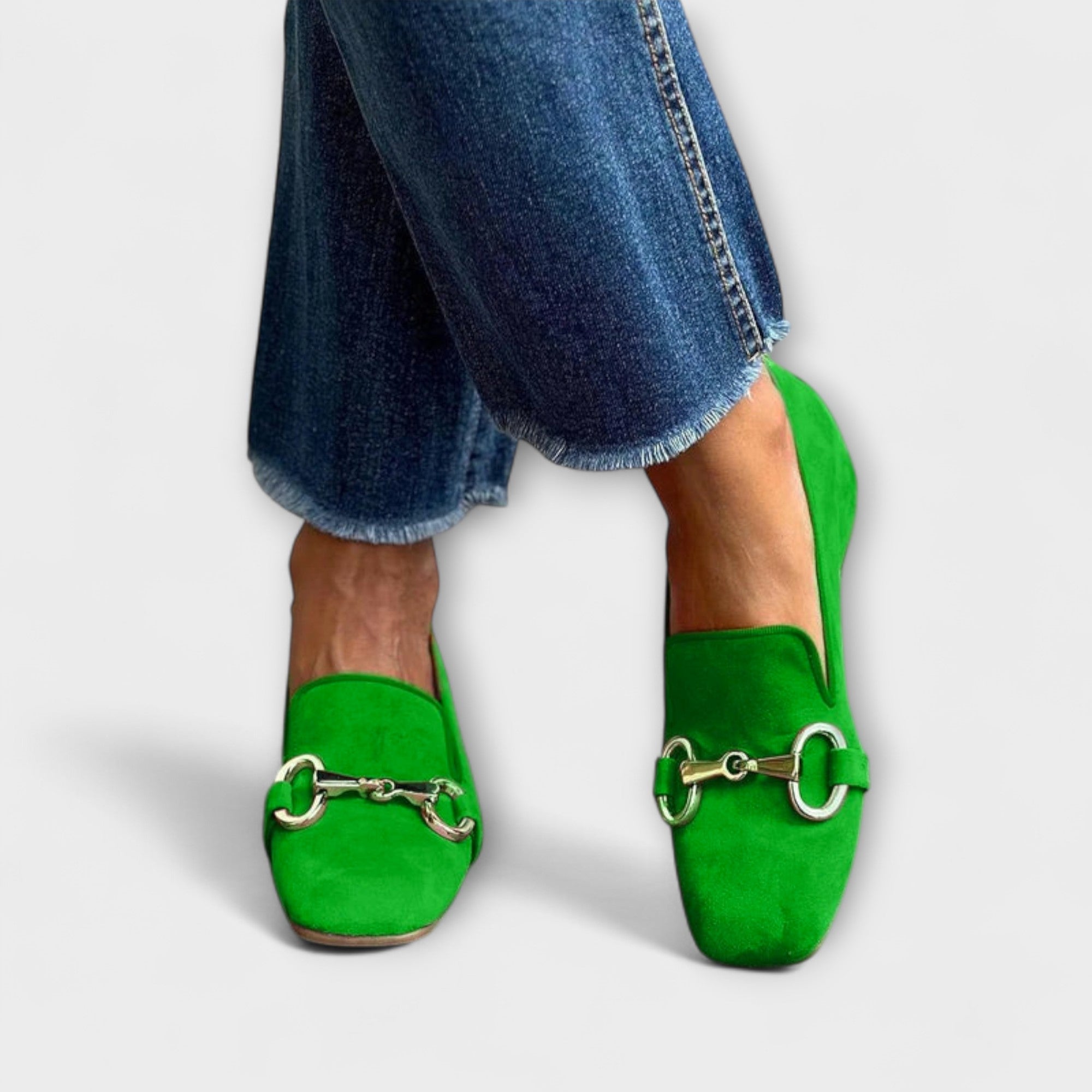 Taliah | Classic Square-Toe Buckle Loafers