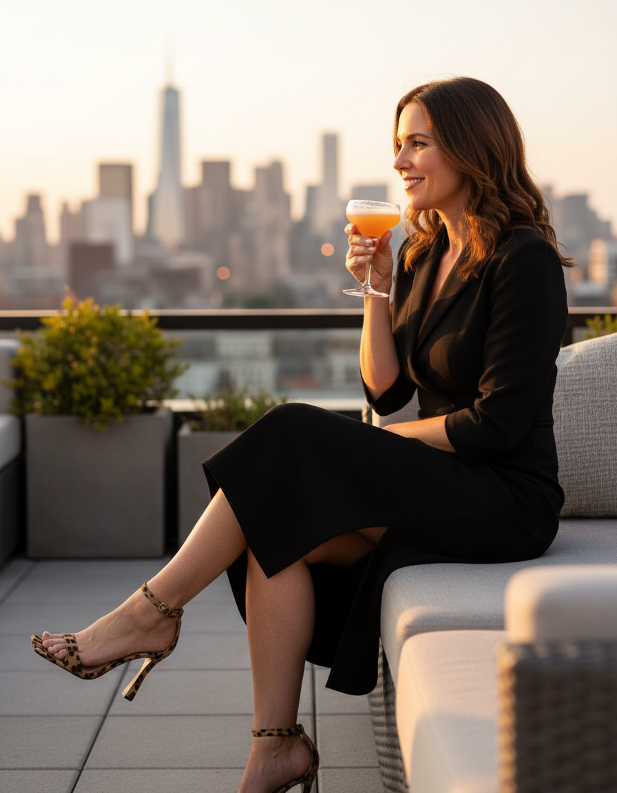 Evalisse Open Toe Block Heel Pumps