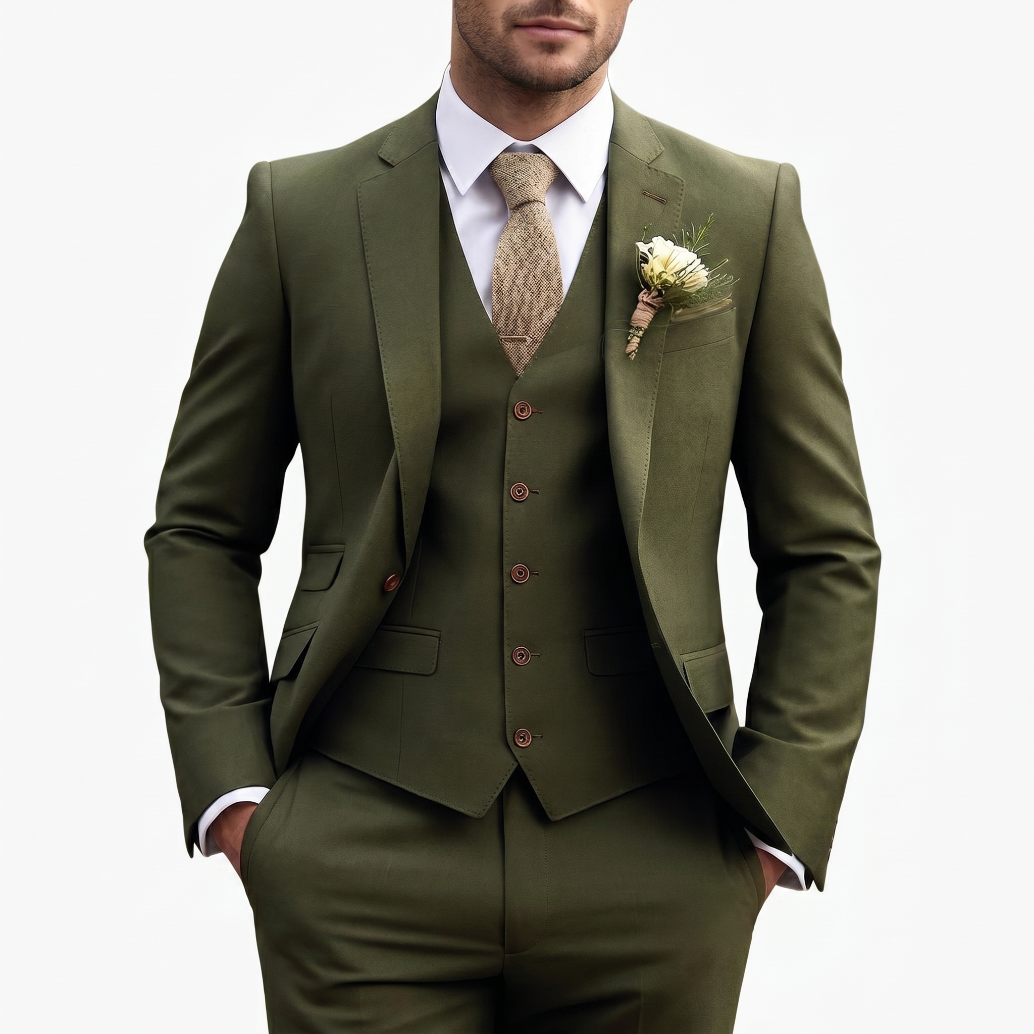 Corvane | Men’s Three-Piece Suit with classic tailored structure