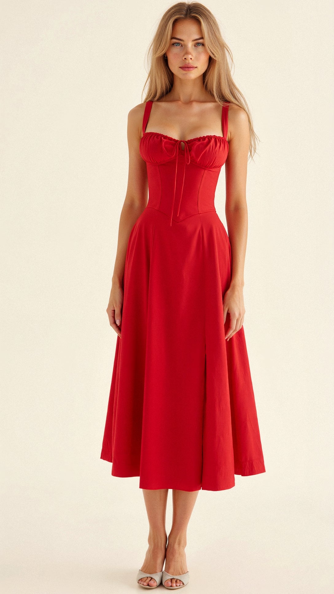 BUSTIER PARTY DRESS | STRUCTURED CORSET STYLE WITH FRONT SLIT