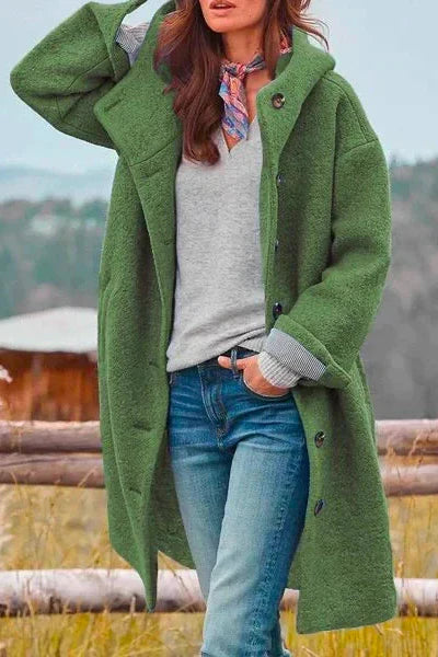 WOMEN’S WINTER COAT | HOODED BUTTON-DOWN DESIGN