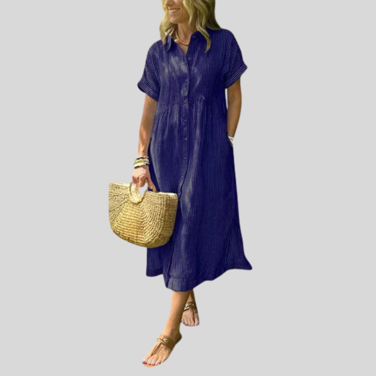 Lara | Women's Vertical Stripe Comfortable Dress