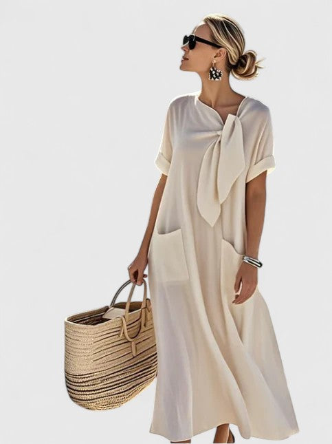 Susie | Women's Elegant Summer Maxi Dress with Neck Tie