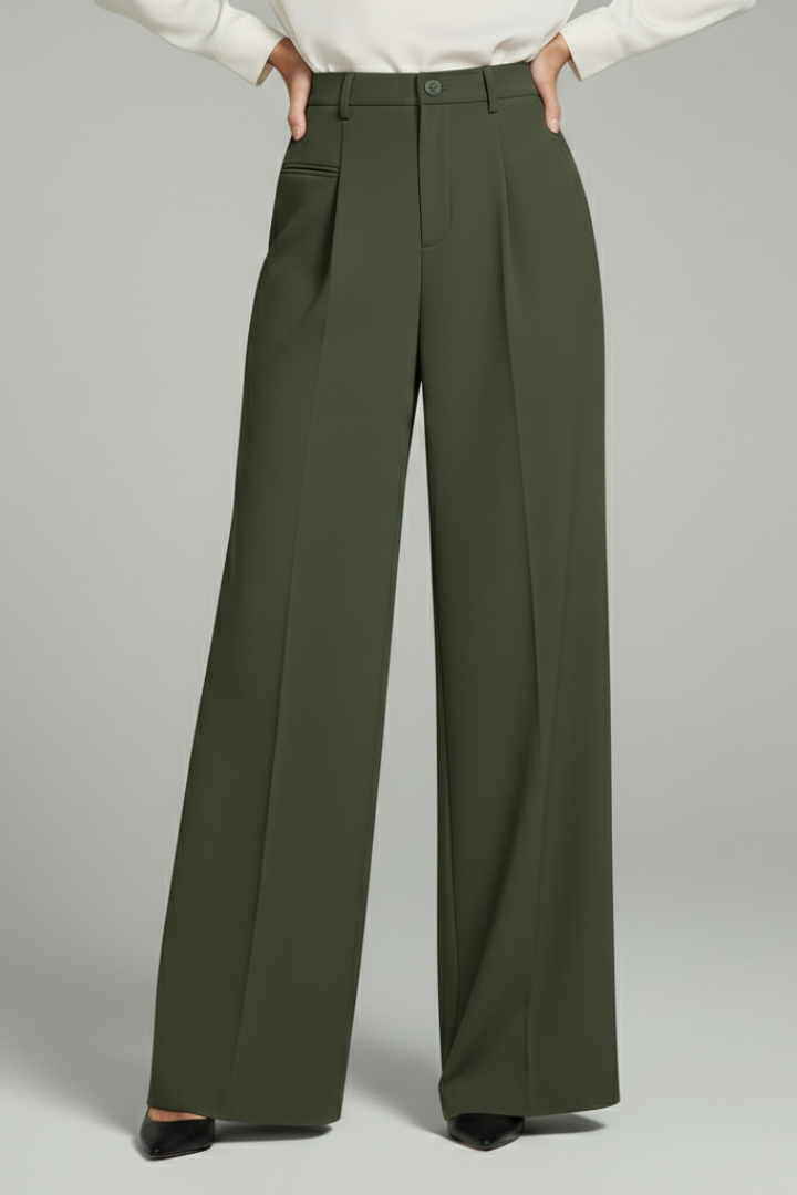 Blair | Women's Wide Leg Palazzo Trousers with Pleats