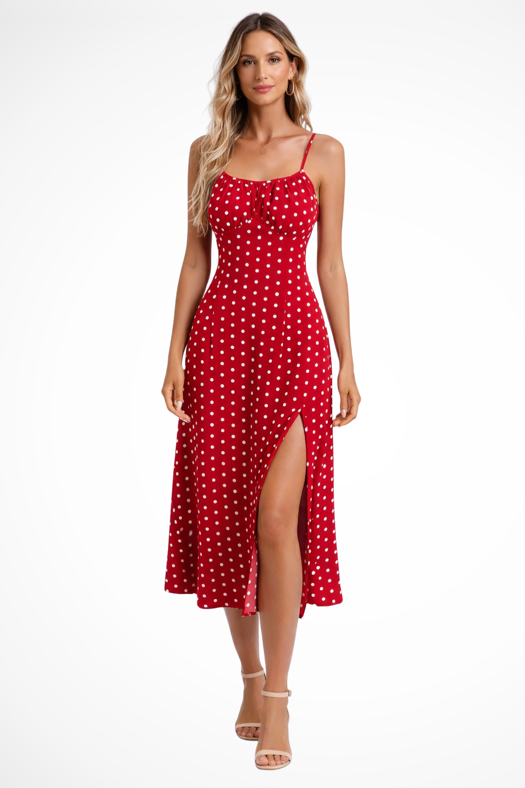 Charlotte | Women's Floral Midi Slip Dress with Slit