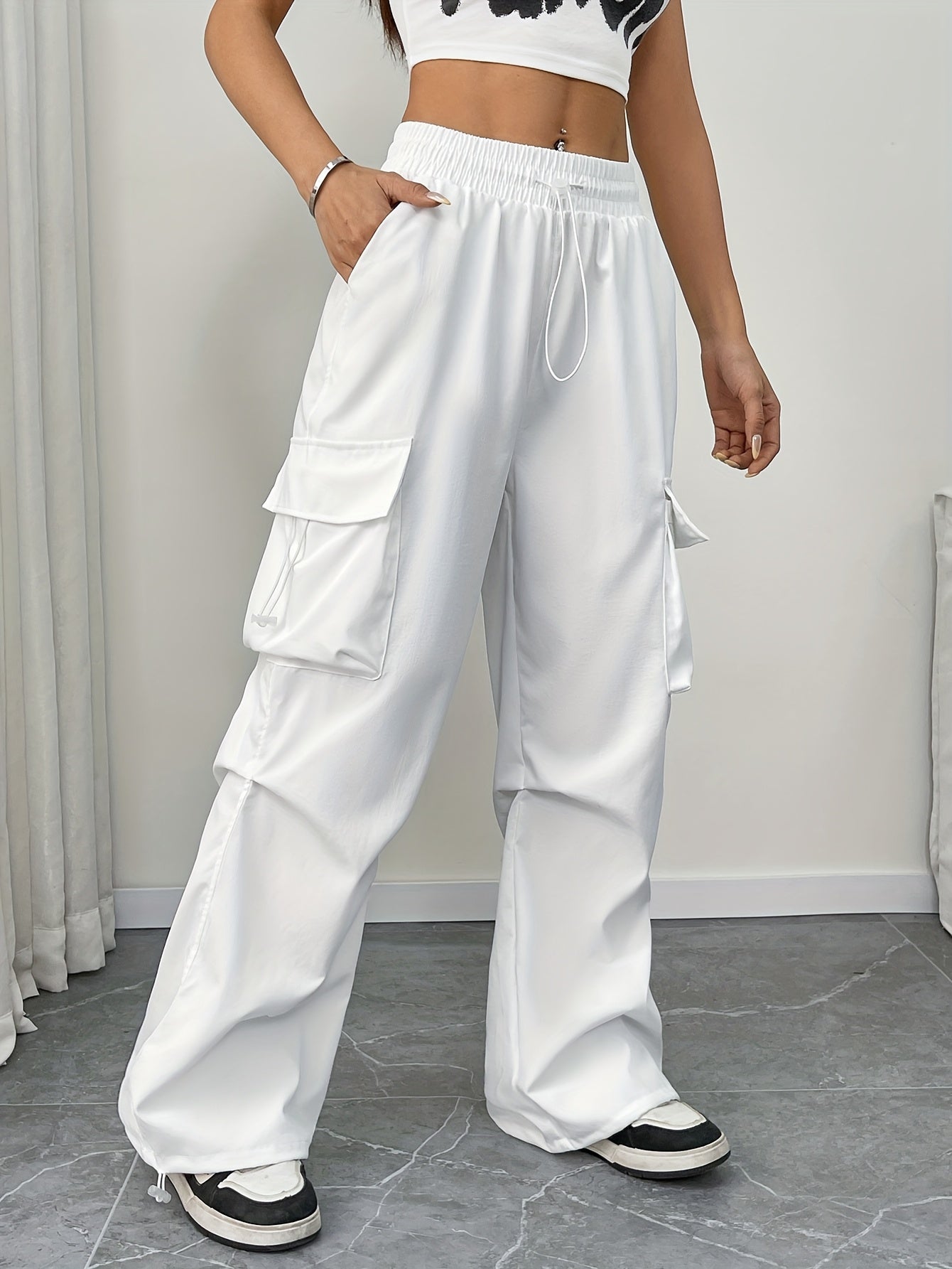 Violet | Women's Wide Leg Cargo Pocket Pants