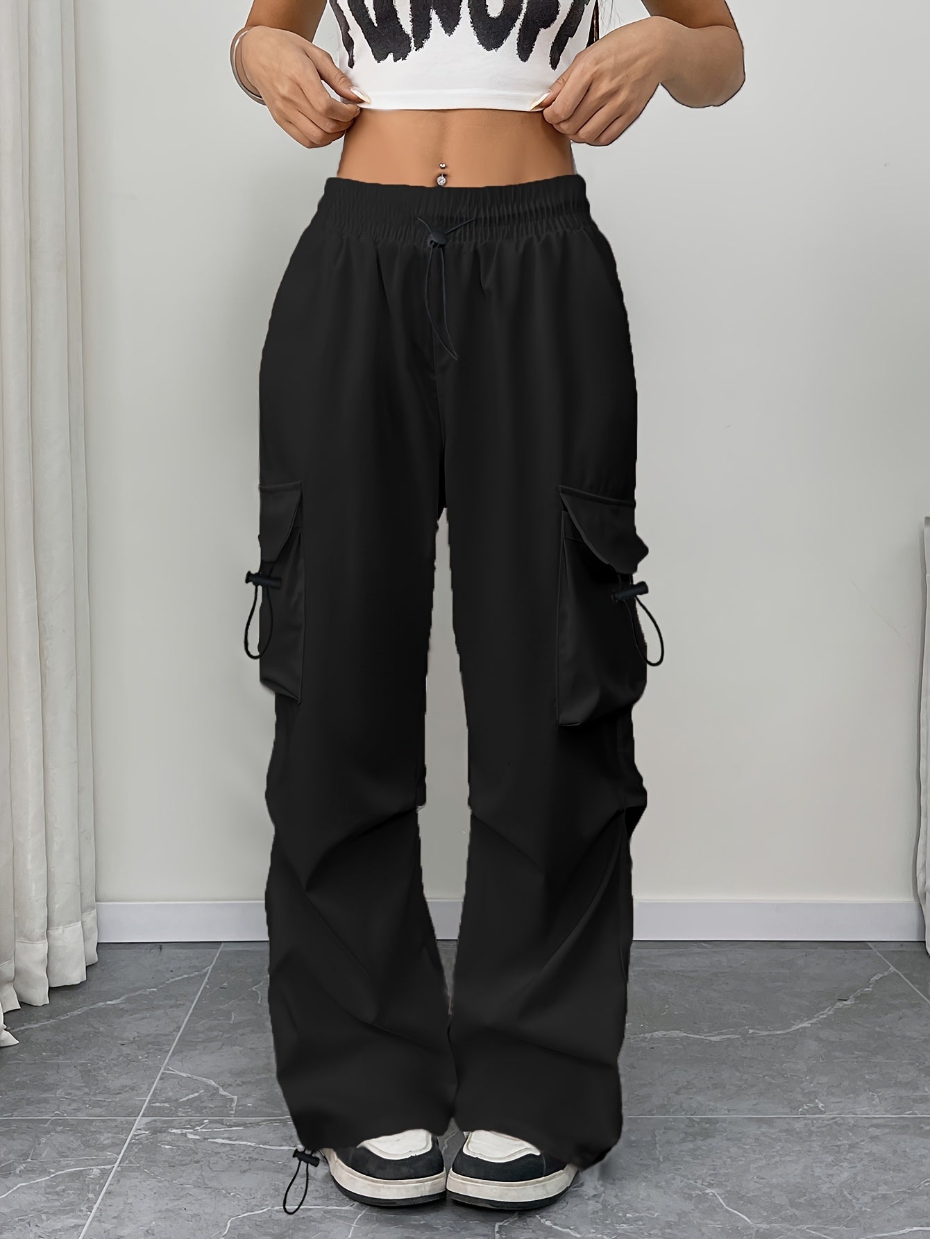 Violet | Women's Wide Leg Cargo Pocket Pants