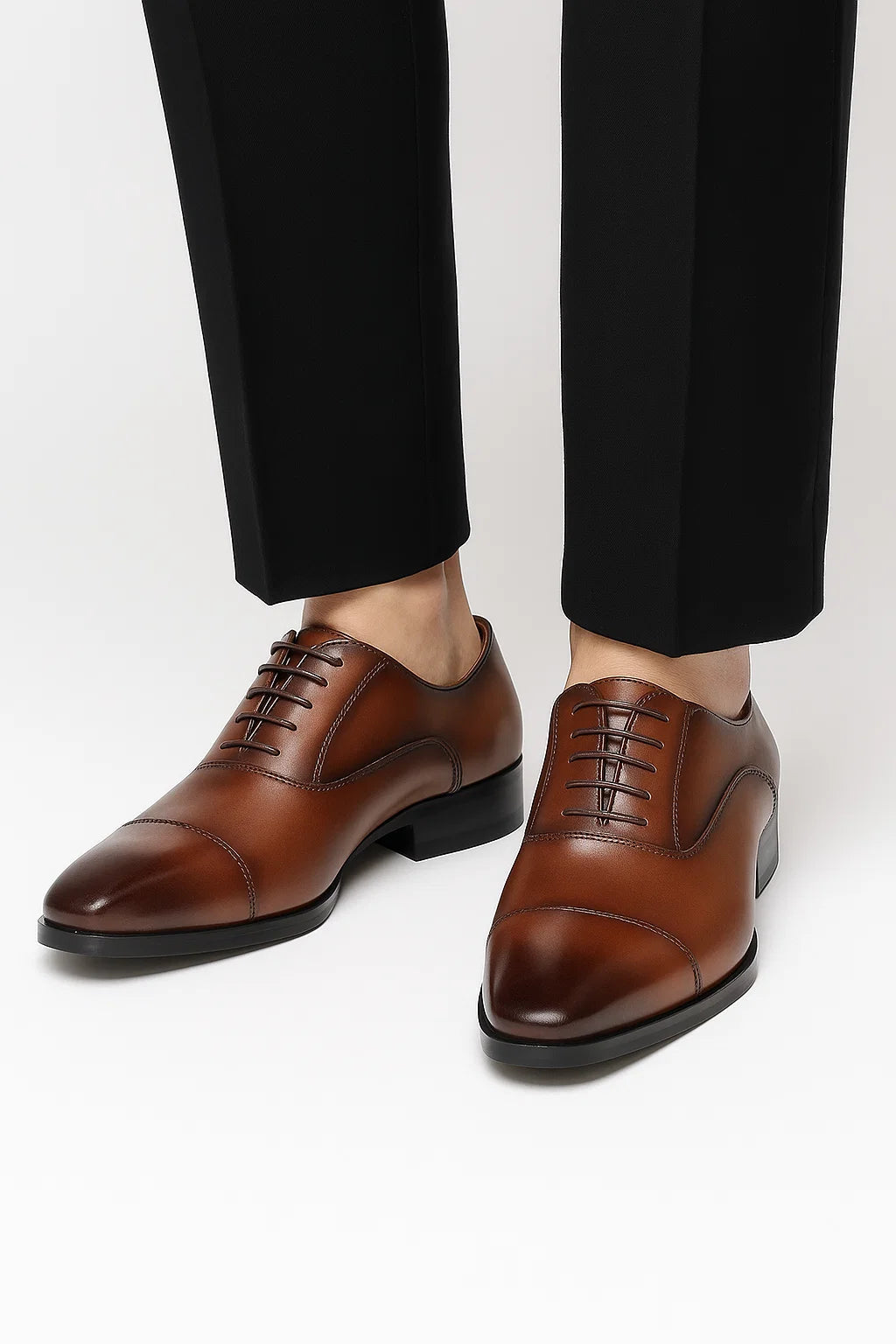 David | Men's Black Dress Shoes Genuine Leather Derby