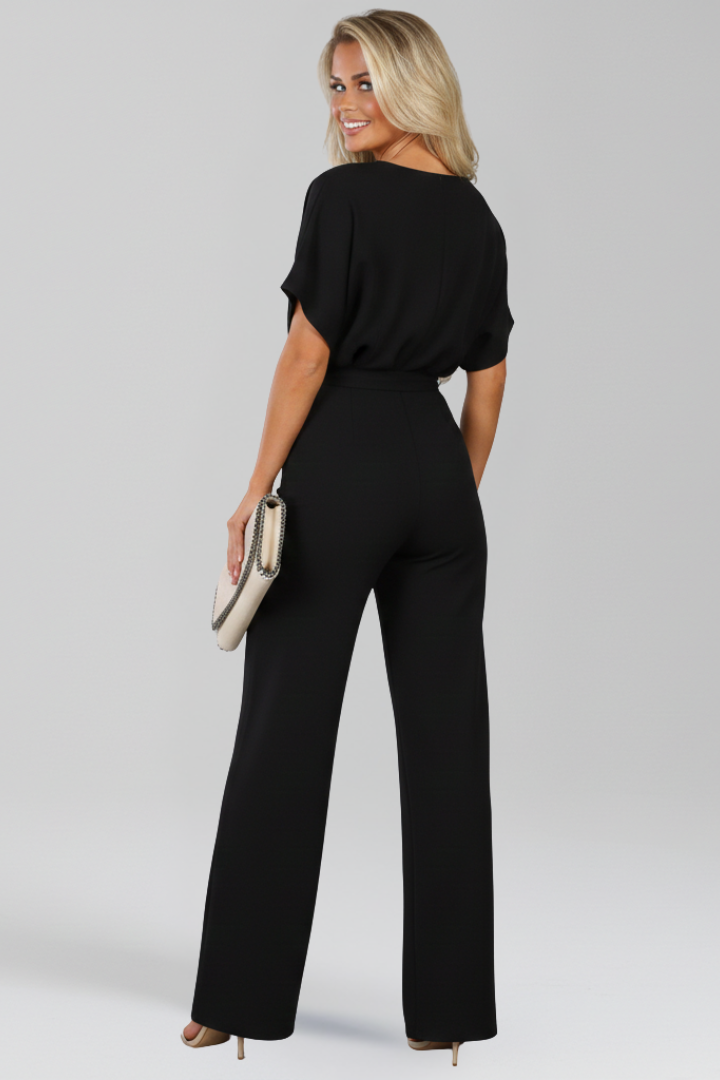 Gail | Women's Jumpsuit Tie-Belt Wide-Leg Design