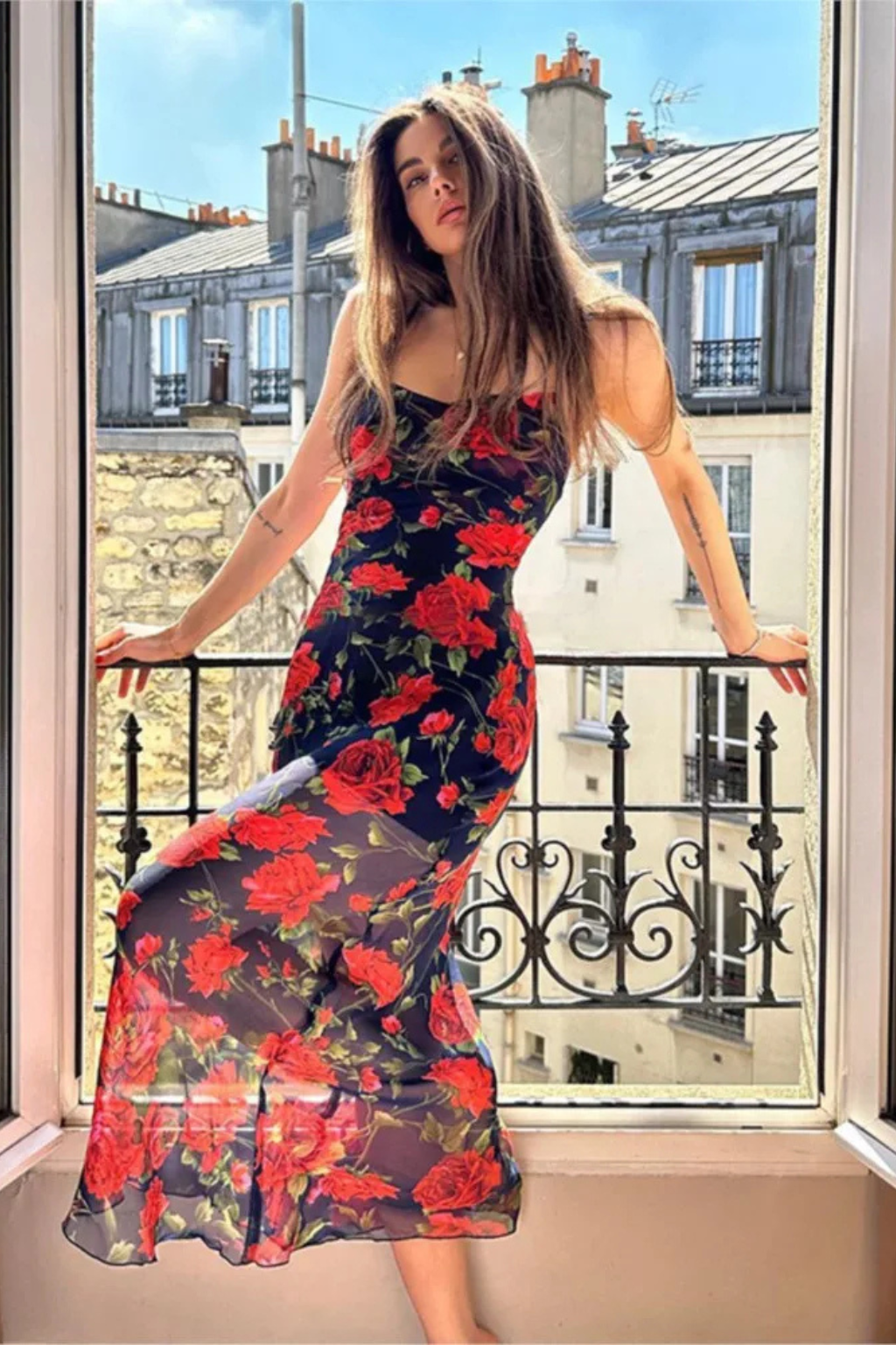 Nala | Women's Floral Spaghetti Strap Maxi Dress