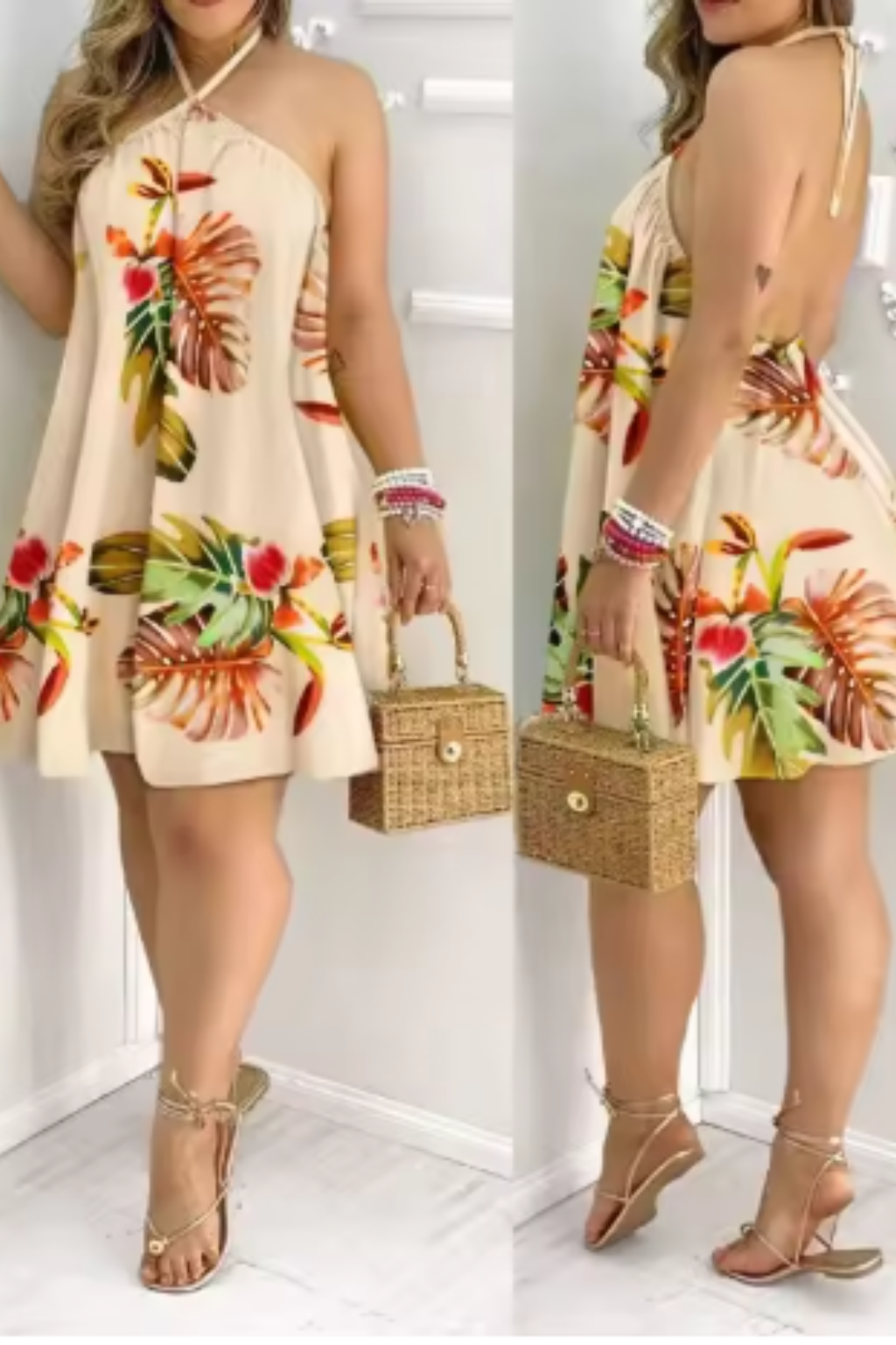 Gabby | Women's Halter Neck Backless Mini Dress