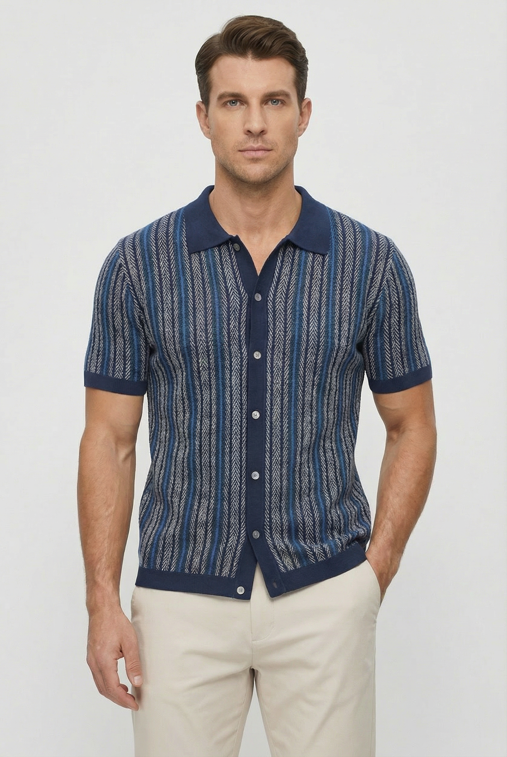 Tyler | Men's Button-Down Herringbone Shirt