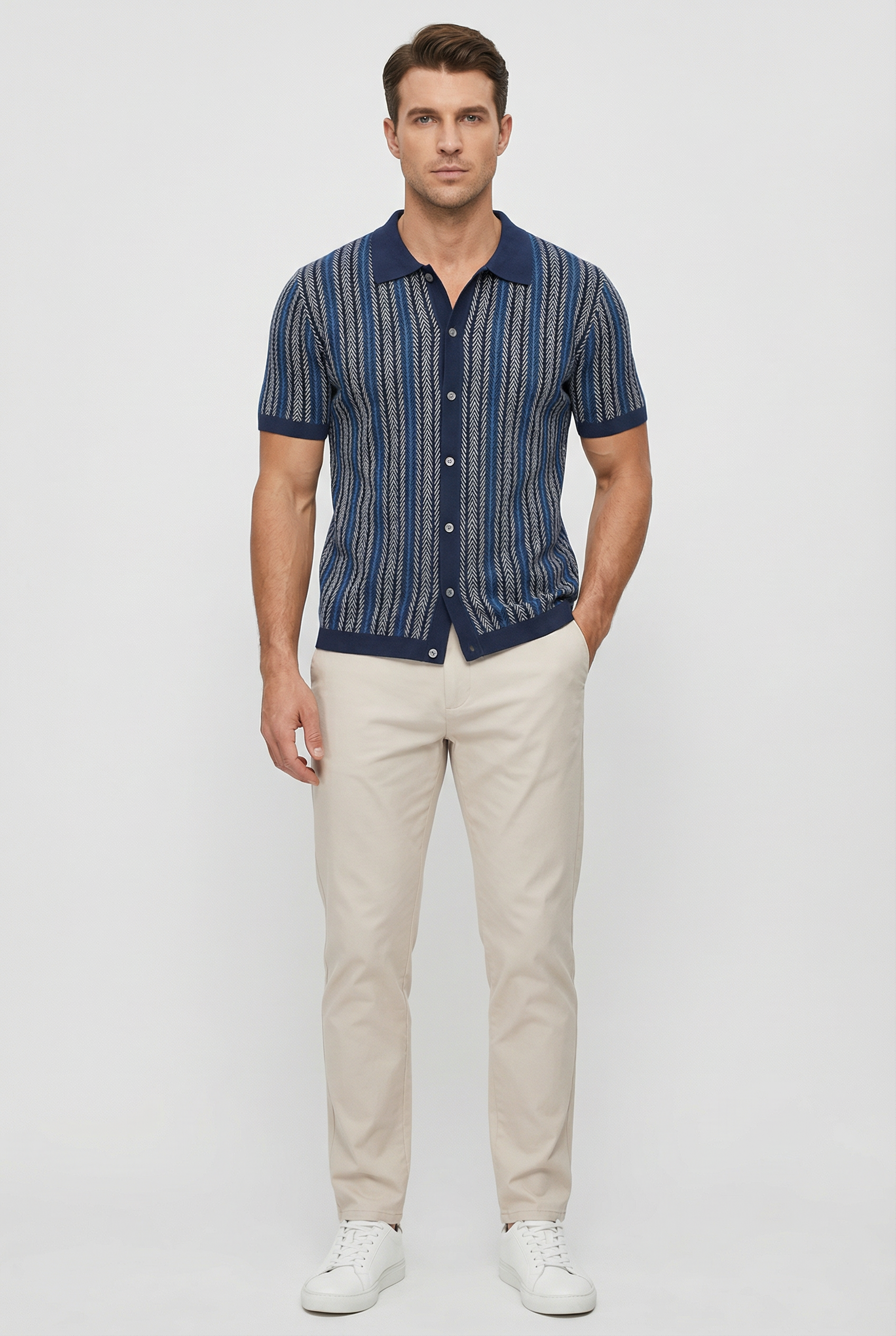 Tyler | Men's Button-Down Herringbone Shirt