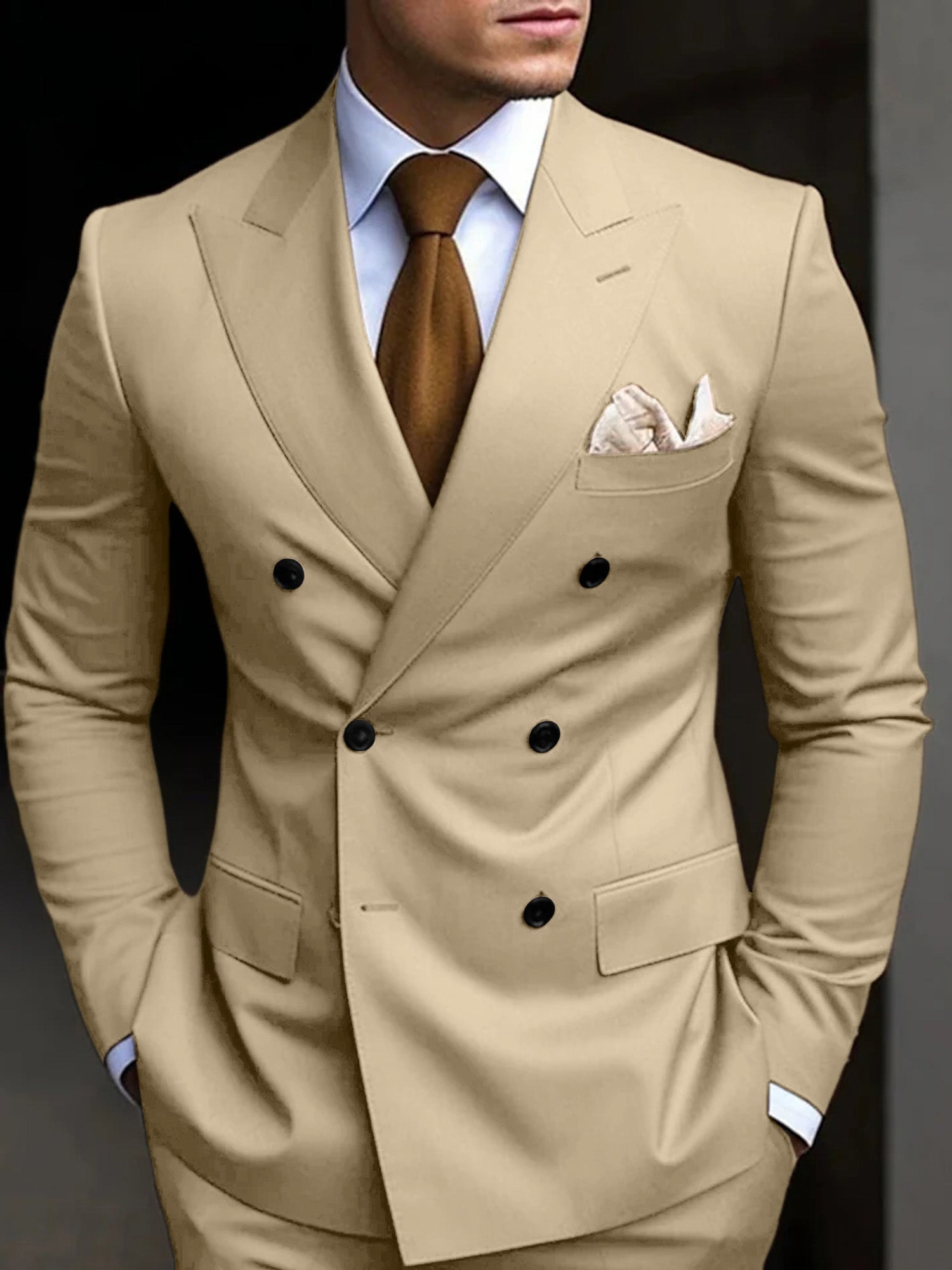 Daniel | Men's Suit Cotton Blend Double Breasted Design