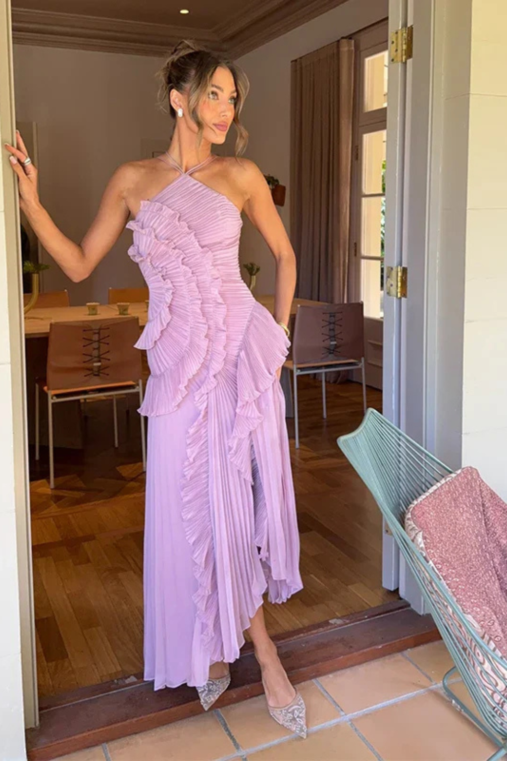 Imogen | Women's Ruffled Halter Maxi Dress