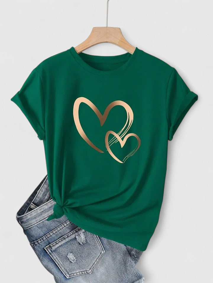 Ivy | Women's Relaxed Fit Heart Graphic T-Shirt