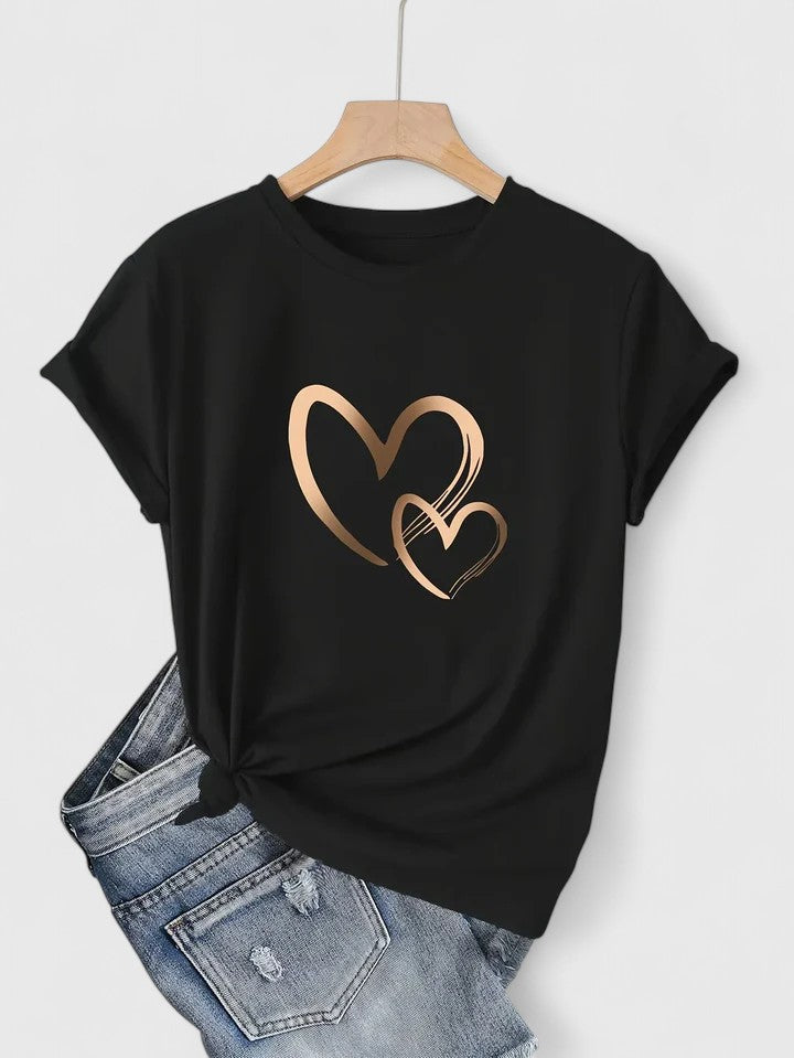 Ivy | Women's Relaxed Fit Heart Graphic T-Shirt