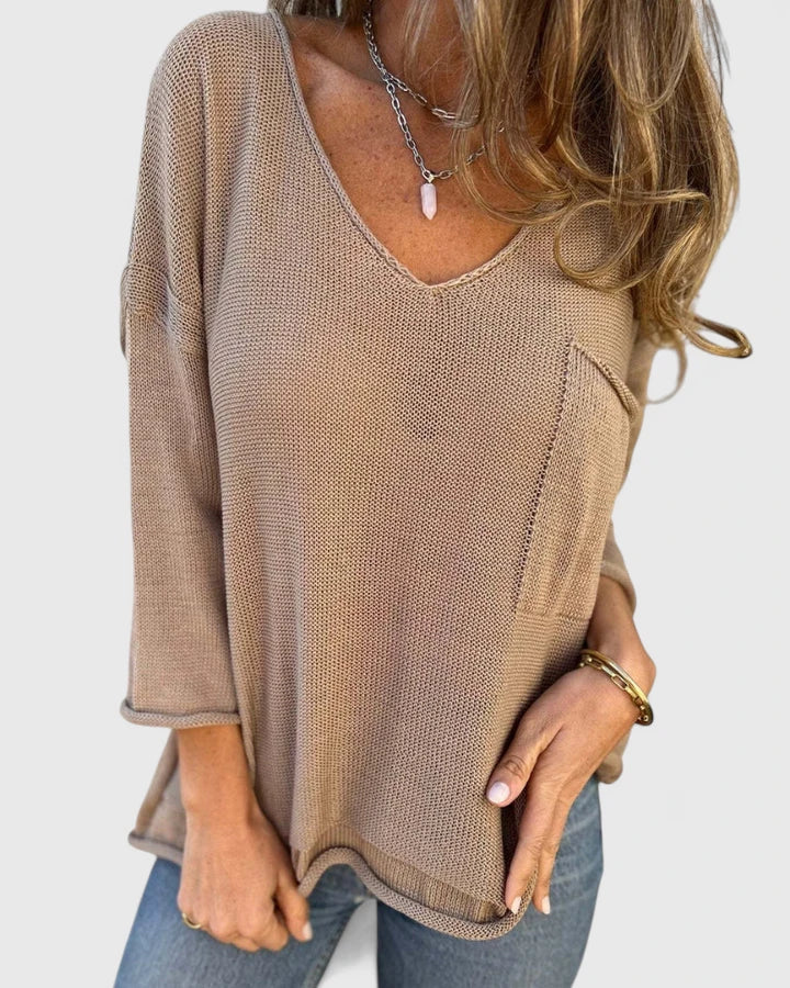 Lydia | Women's V-Neck Comfortable Top with Pockets