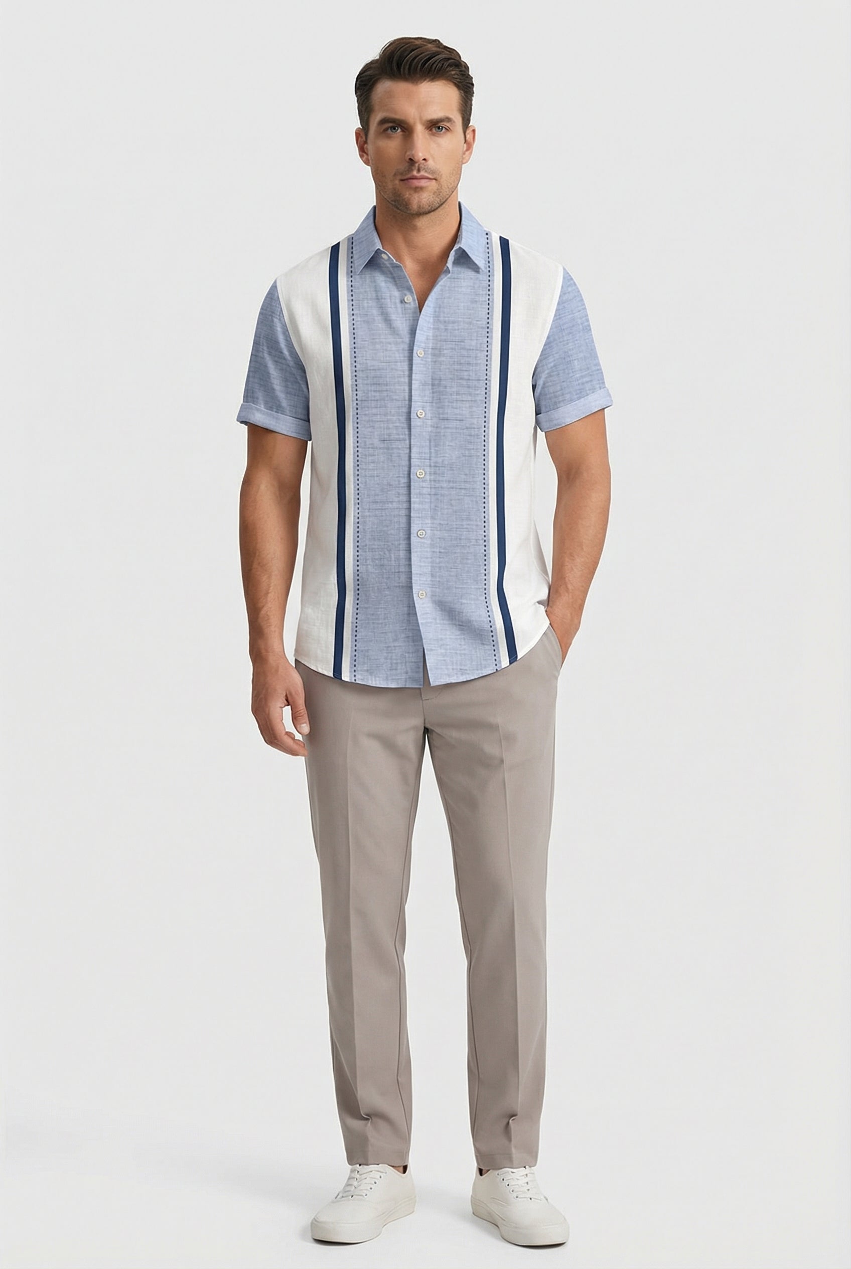 Luke | Men's Short Sleeve Plaid Casual Shirt