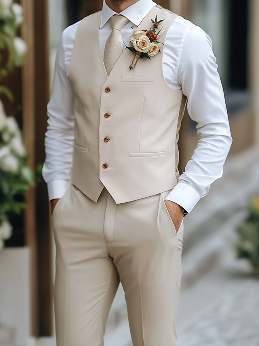 Mark | Men's Suit V-Neck Waistcoat Set in Polyester