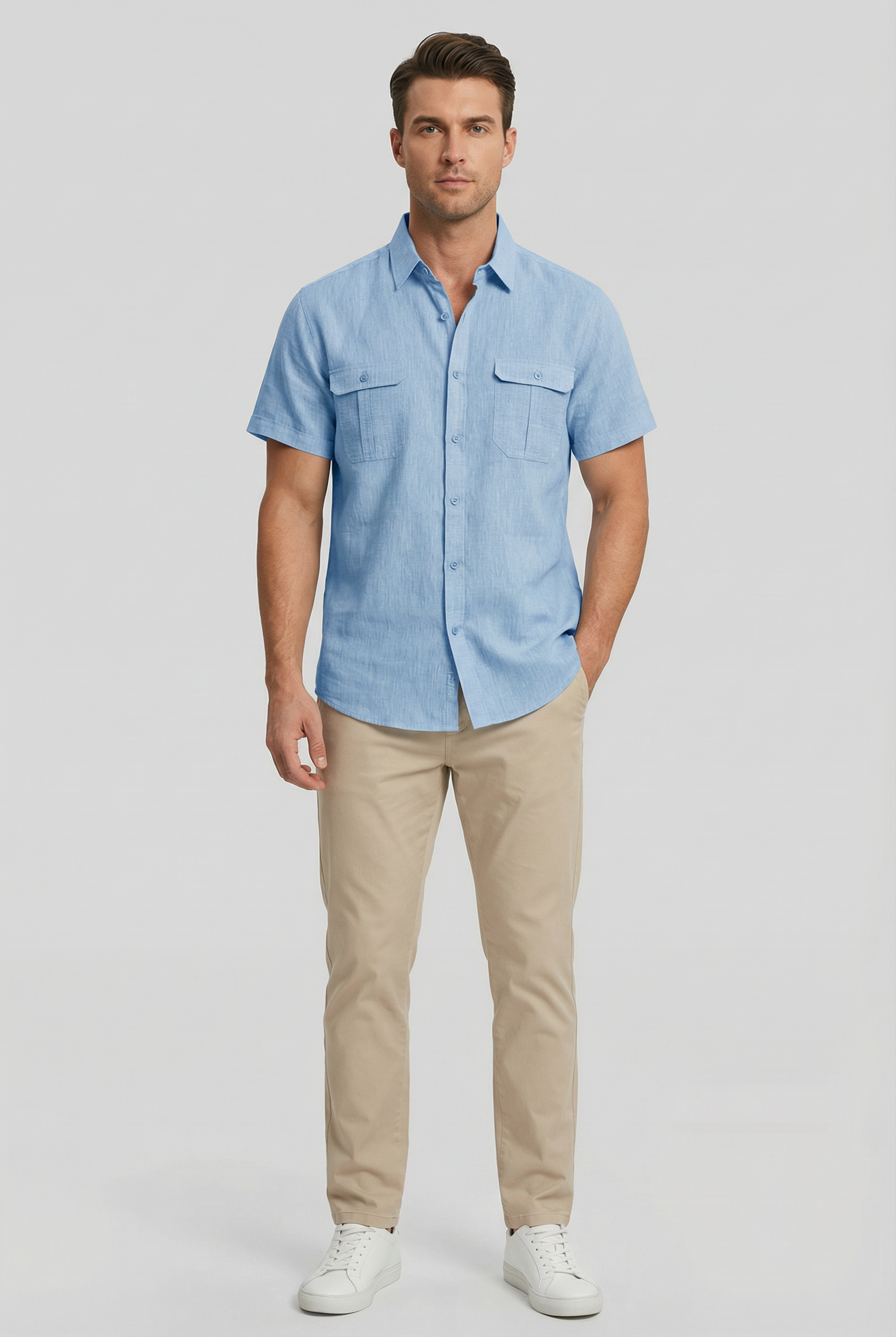 Blake | Men's Casual Cotton-Linen Short-Sleeved Shirt