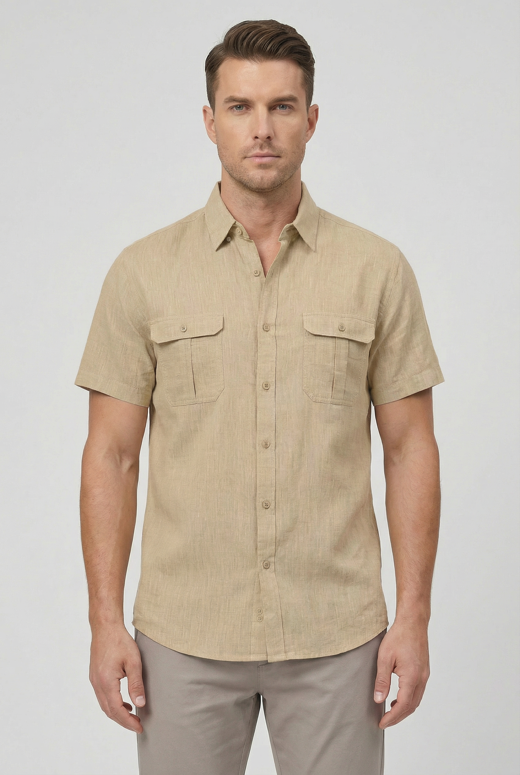 Blake | Men's Casual Cotton-Linen Short-Sleeved Shirt