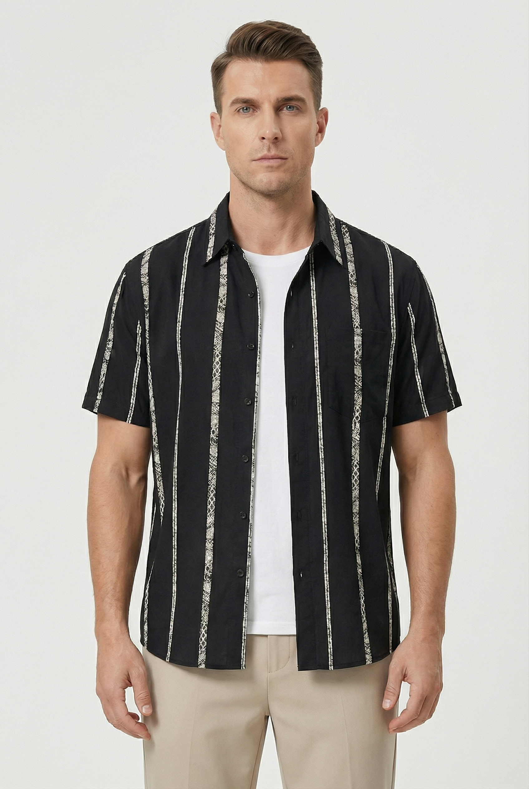 Elliot | Men's Cotton Relaxed Fit Striped Shirt