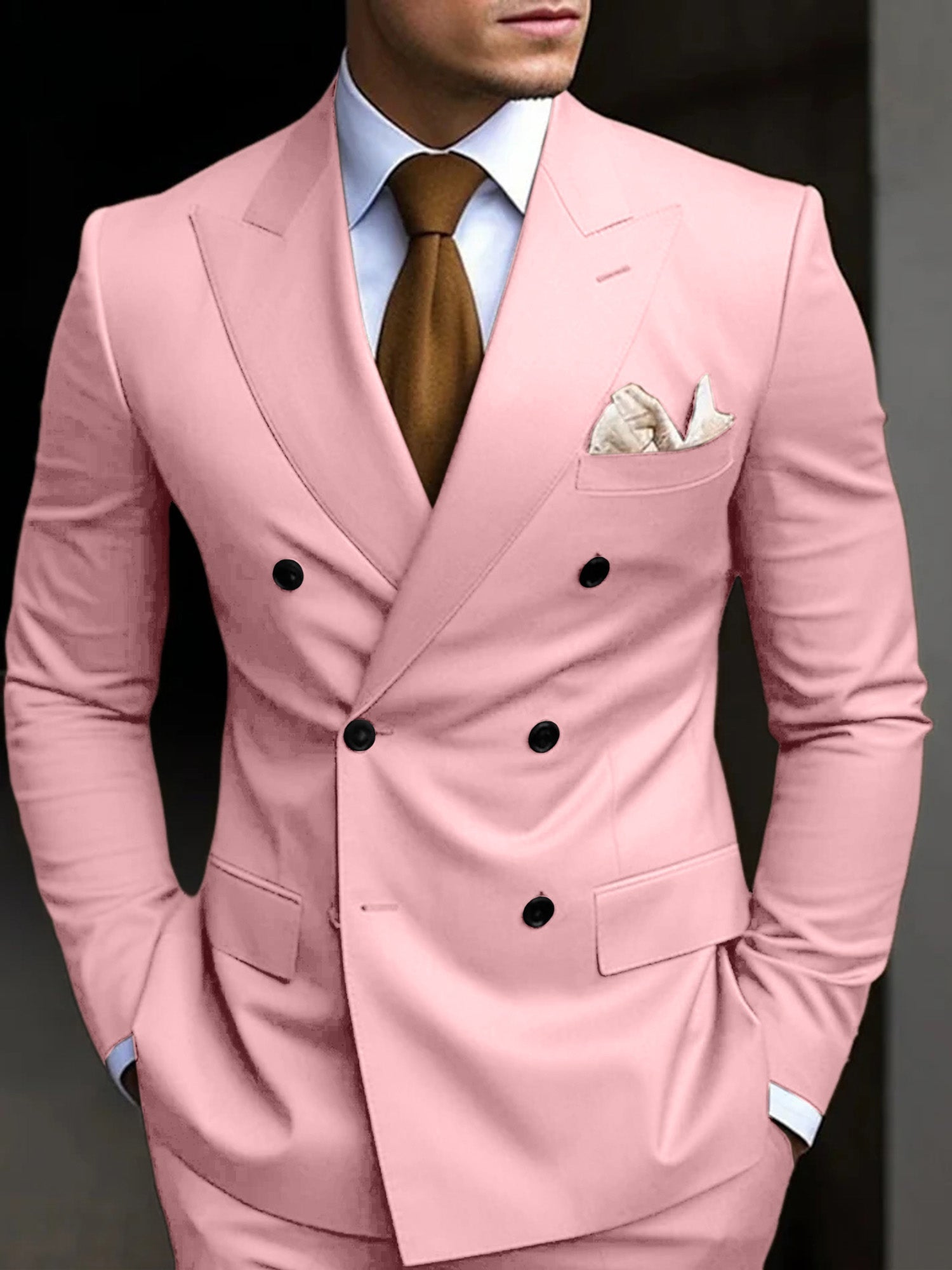 Michael | Men's Suit Cotton Blend Double Breasted