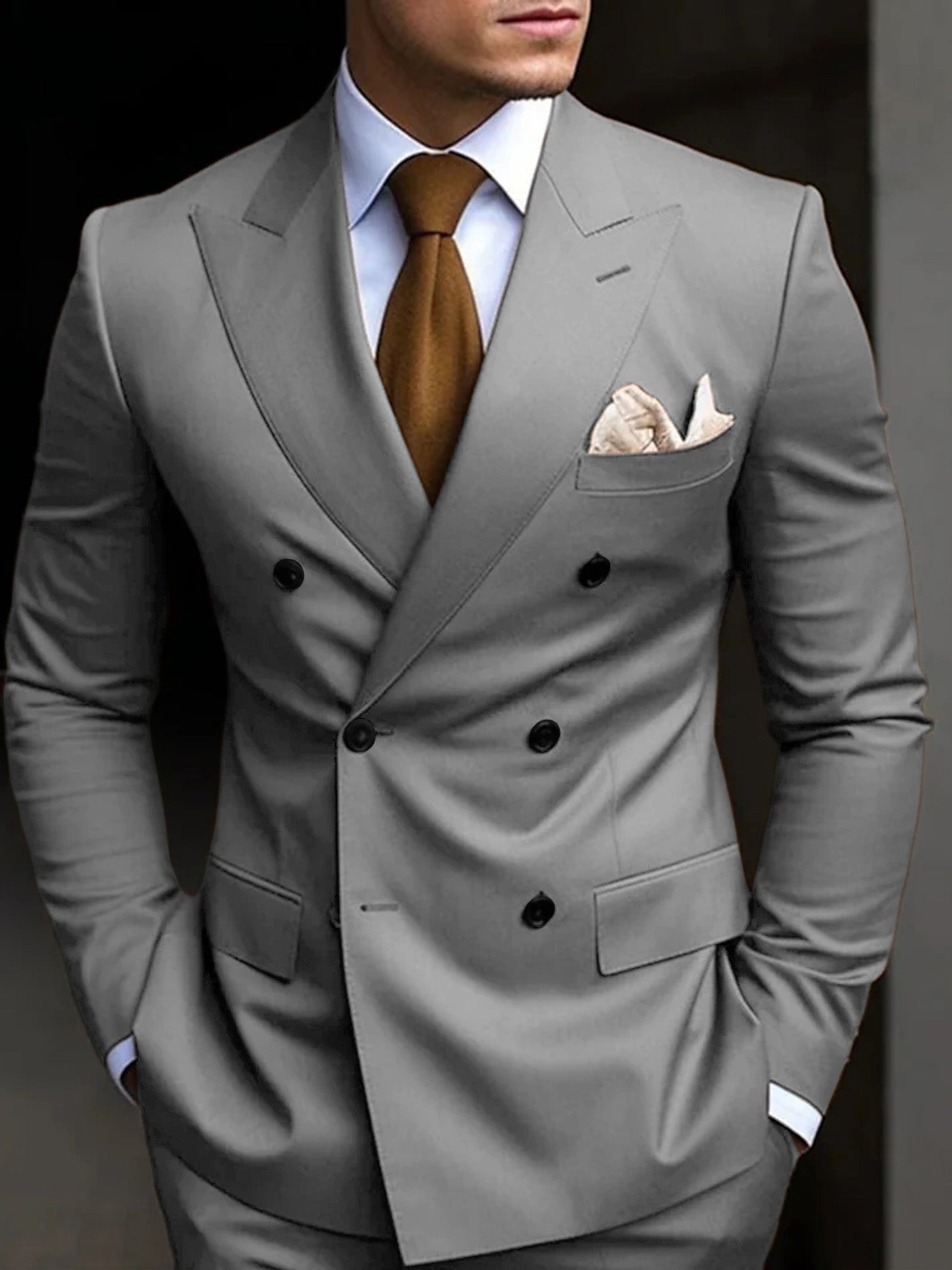 Michael | Men's Suit Cotton Blend Double Breasted