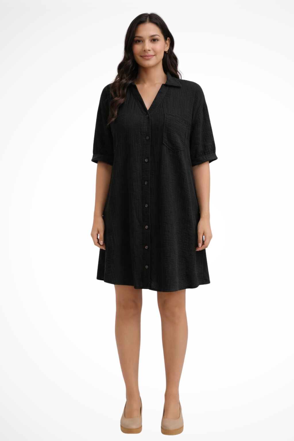 Tatum | Women's Midi Button-Up Shirt Dress