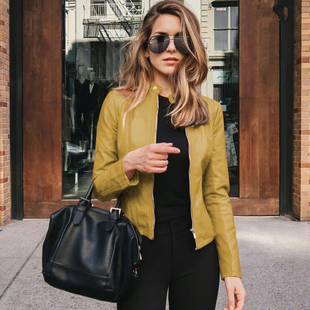 Jacket Women - Sleek Zip-Front Jacket with Fitted Silhouette