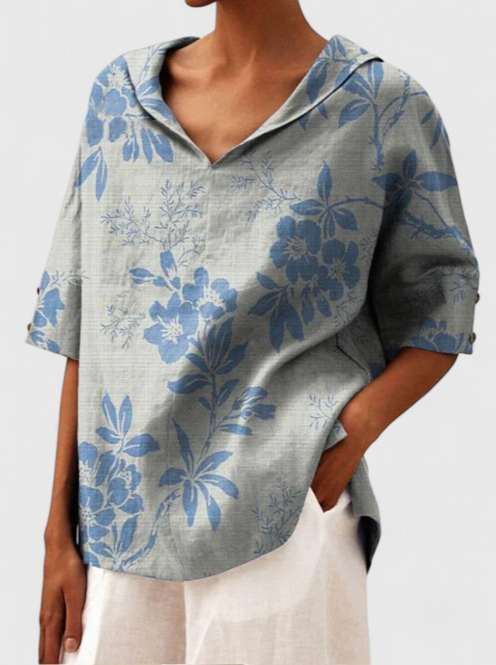 Rosa | Women's Floral V-Neck Summer Top